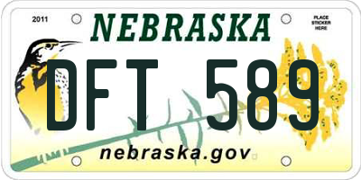 NE license plate DFT589