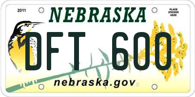 NE license plate DFT600