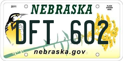 NE license plate DFT602