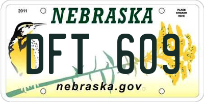 NE license plate DFT609