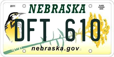 NE license plate DFT610