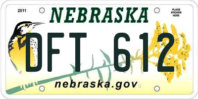 NE license plate DFT612