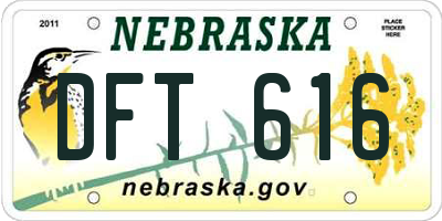 NE license plate DFT616