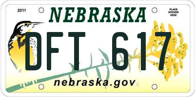 NE license plate DFT617