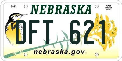 NE license plate DFT621