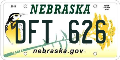 NE license plate DFT626