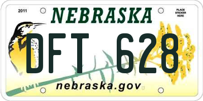 NE license plate DFT628