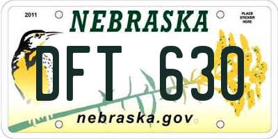NE license plate DFT630