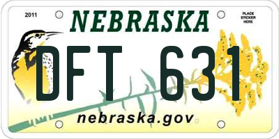 NE license plate DFT631