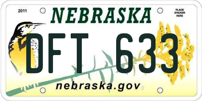 NE license plate DFT633