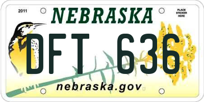 NE license plate DFT636