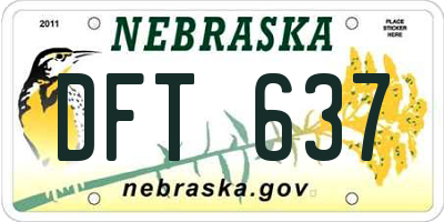 NE license plate DFT637