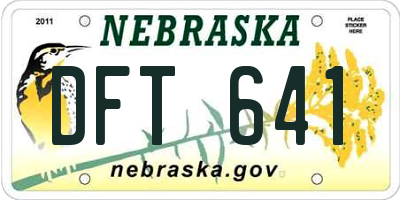 NE license plate DFT641