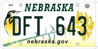 NE license plate DFT643