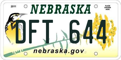 NE license plate DFT644