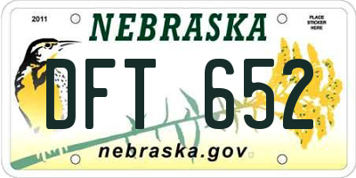 NE license plate DFT652