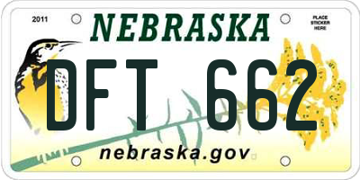 NE license plate DFT662