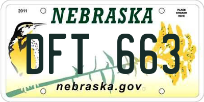 NE license plate DFT663