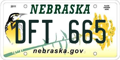 NE license plate DFT665