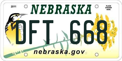 NE license plate DFT668