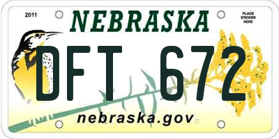 NE license plate DFT672