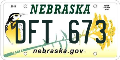 NE license plate DFT673