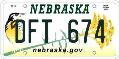 NE license plate DFT674