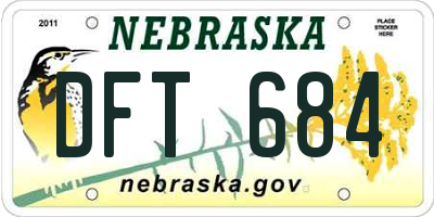 NE license plate DFT684
