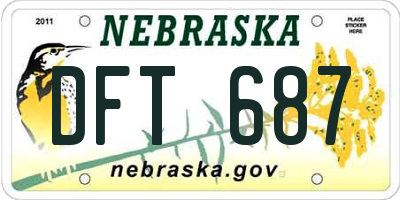 NE license plate DFT687