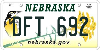 NE license plate DFT692