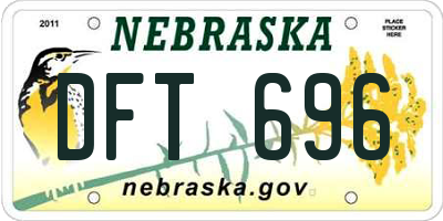 NE license plate DFT696