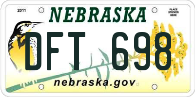 NE license plate DFT698