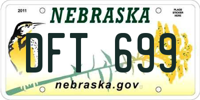 NE license plate DFT699