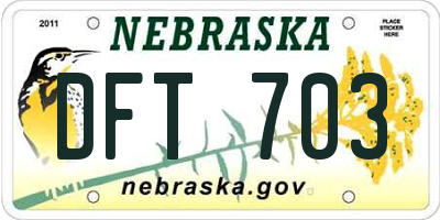 NE license plate DFT703