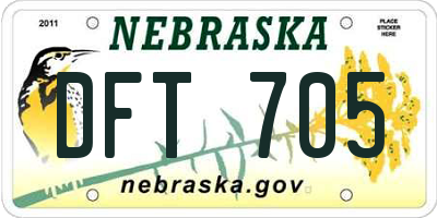 NE license plate DFT705