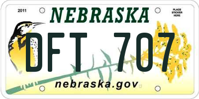 NE license plate DFT707