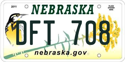 NE license plate DFT708