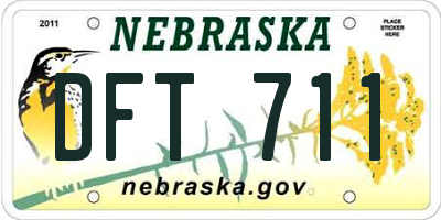 NE license plate DFT711