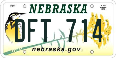 NE license plate DFT714