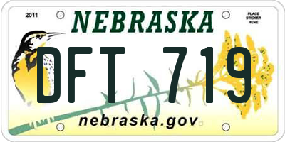NE license plate DFT719