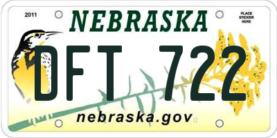 NE license plate DFT722