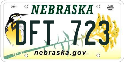 NE license plate DFT723