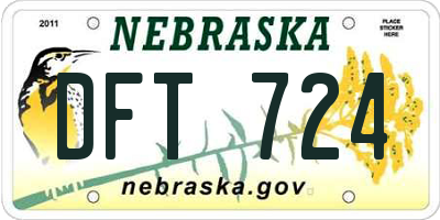 NE license plate DFT724