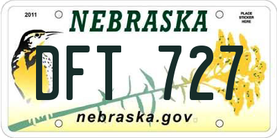 NE license plate DFT727