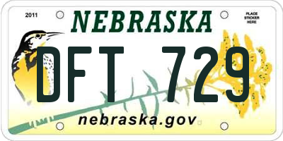 NE license plate DFT729