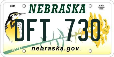 NE license plate DFT730
