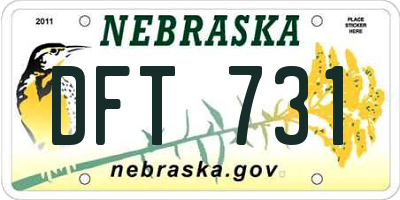NE license plate DFT731