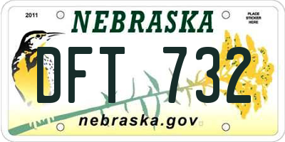NE license plate DFT732