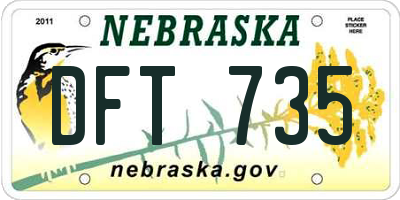 NE license plate DFT735