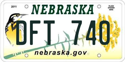 NE license plate DFT740